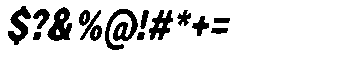 Zendory Black Condensed Oblique Smooth Font OTHER CHARS