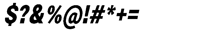Zendory Black Condensed Oblique Font OTHER CHARS