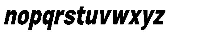 Zendory Black Condensed Oblique Font LOWERCASE