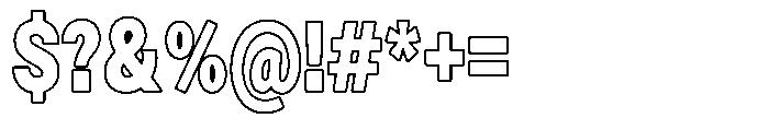 Zendory Black Condensed Outline Font OTHER CHARS