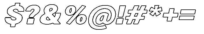 Zendory Black Exp Oblique Nr Otln Font OTHER CHARS