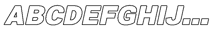Zendory Black Exp Oblique Nr Otln Font UPPERCASE