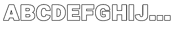 Zendory Black Expanded Narrow Outline Font UPPERCASE