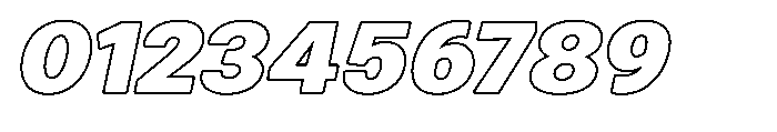 Zendory Black Expanded Oblique Outline Font OTHER CHARS