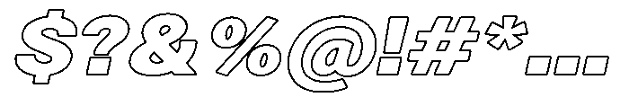 Zendory Black Expanded Oblique Outline Font OTHER CHARS