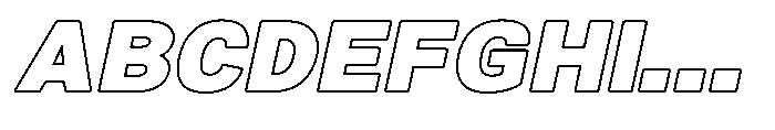 Zendory Black Expanded Oblique Outline Font UPPERCASE