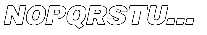Zendory Black Expanded Oblique Outline Font UPPERCASE