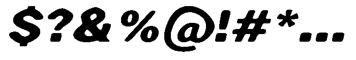 Zendory Black Expanded Oblique Smooth Font OTHER CHARS