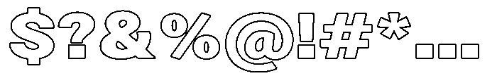 Zendory Black Expanded Outline Font OTHER CHARS