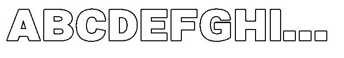 Zendory Black Expanded Outline Font UPPERCASE