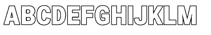 Zendory Black Narrow Outline Font UPPERCASE