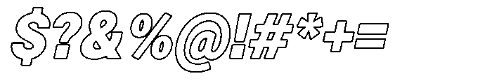 Zendory Black Oblique Narrow Outline Font OTHER CHARS