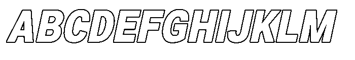Zendory Black Oblique Narrow Outline Font UPPERCASE