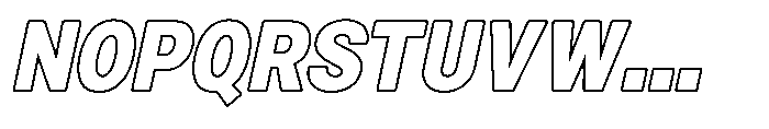 Zendory Black Oblique Narrow Outline Font UPPERCASE