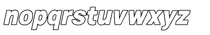 Zendory Black Oblique Narrow Outline Font LOWERCASE