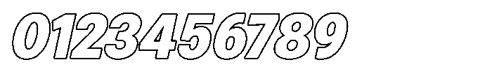 Zendory Black Oblique Outline Font OTHER CHARS