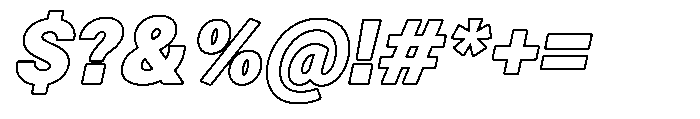 Zendory Black Oblique Outline Font OTHER CHARS