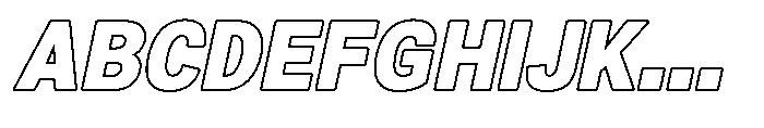 Zendory Black Oblique Outline Font UPPERCASE