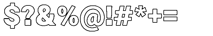 Zendory Black Outline Font OTHER CHARS