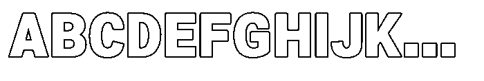 Zendory Black Outline Font UPPERCASE
