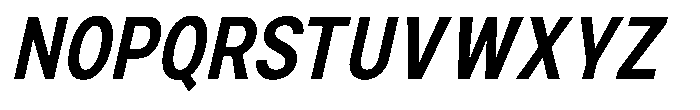 Zendory Bold Condensed Narrow Italic Font UPPERCASE