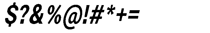 Zendory Bold Condensed Oblique Font OTHER CHARS