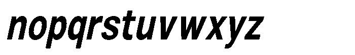 Zendory Bold Condensed Oblique Font LOWERCASE