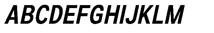 Zendory Bold Narrow Condensed Oblique Font UPPERCASE