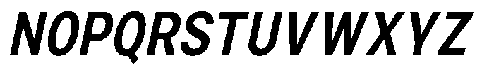Zendory Bold Narrow Condensed Oblique Font UPPERCASE