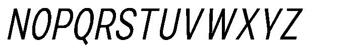 Zendory Condensed Oblique Font UPPERCASE