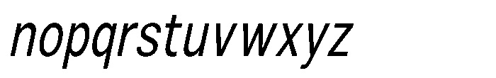 Zendory Condensed Oblique Font LOWERCASE