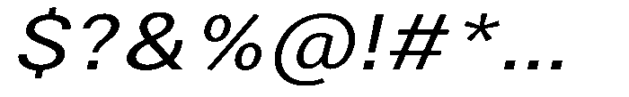 Zendory Expanded Oblique Font OTHER CHARS