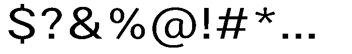 Zendory Expanded Font OTHER CHARS