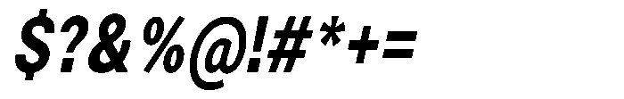 Zendory Extra Bold Condensed Italic Font OTHER CHARS