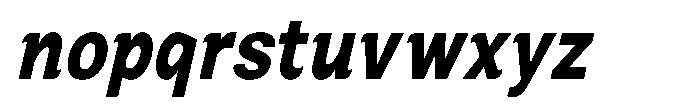 Zendory Extra Bold Condensed Narrow Italic Font LOWERCASE