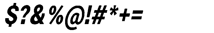 Zendory Extra Bold Condensed Oblique Font OTHER CHARS