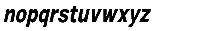 Zendory Extra Bold Condensed Oblique Font LOWERCASE