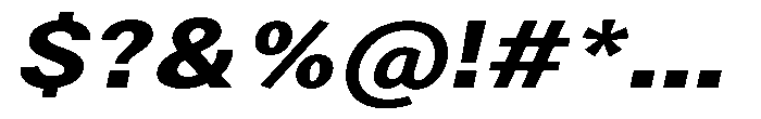 Zendory Extra Bold Expanded Oblique Font OTHER CHARS