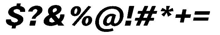 Zendory Extra Bold Narrow Exp Obliq Font OTHER CHARS