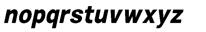 Zendory Extra Bold Narrow Oblique Font LOWERCASE