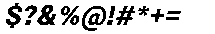 Zendory Extra Bold Oblique Font OTHER CHARS