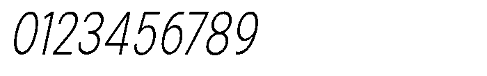 Zendory Extra Light Condensed Ital Font OTHER CHARS
