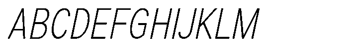 Zendory Extra Light Condensed Ital Font UPPERCASE