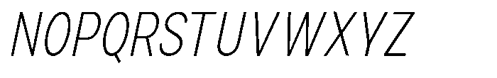 Zendory Extra Light Condensed Ital Font UPPERCASE