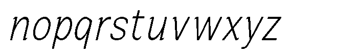 Zendory Extra Light Condensed Nr Ital Font LOWERCASE