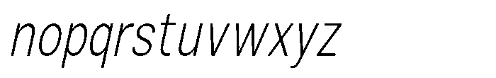 Zendory Extra Light Condensed Oblique Font LOWERCASE