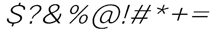 Zendory Extra Light Expanded Italic Font OTHER CHARS