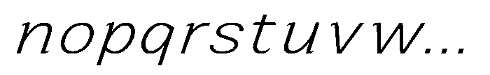 Zendory Extra Light Expanded Italic Font LOWERCASE
