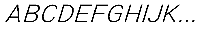 Zendory Extra Light Expanded Nr Ital Font UPPERCASE