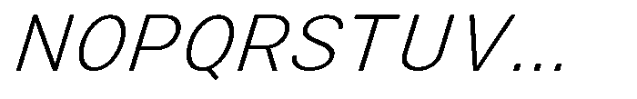 Zendory Extra Light Expanded Nr Ital Font UPPERCASE